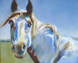 Zonk-Flying M Ranch Montana - Painting by Karen Brenner